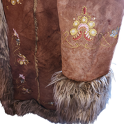 Y2K Embroidered Fur-lined Swagger Coat (XL)