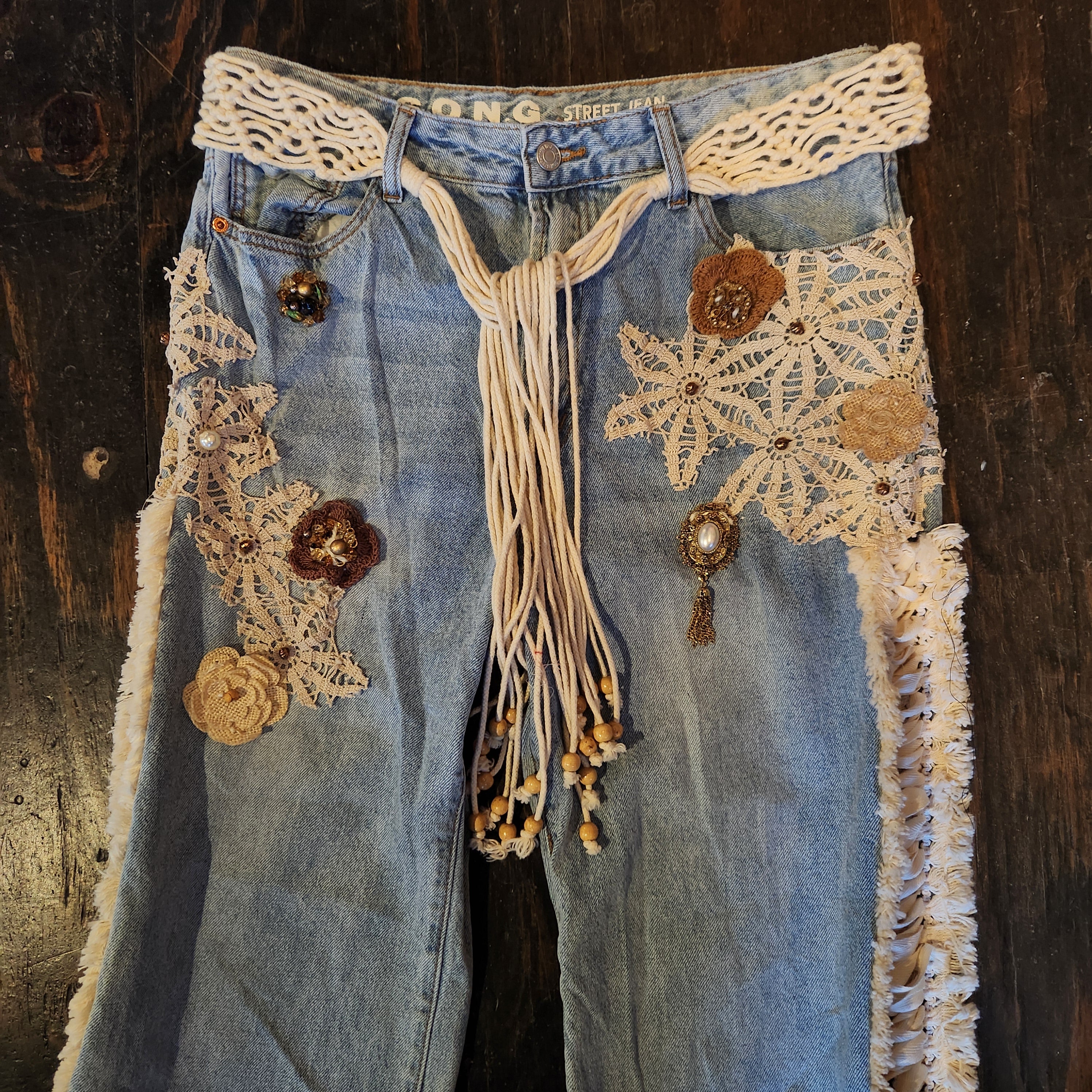 Whimsical Web Jeans (L)