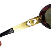 Vintage Gianni Versace Sunglasses Oval Tortoiseshell Gold Medusa