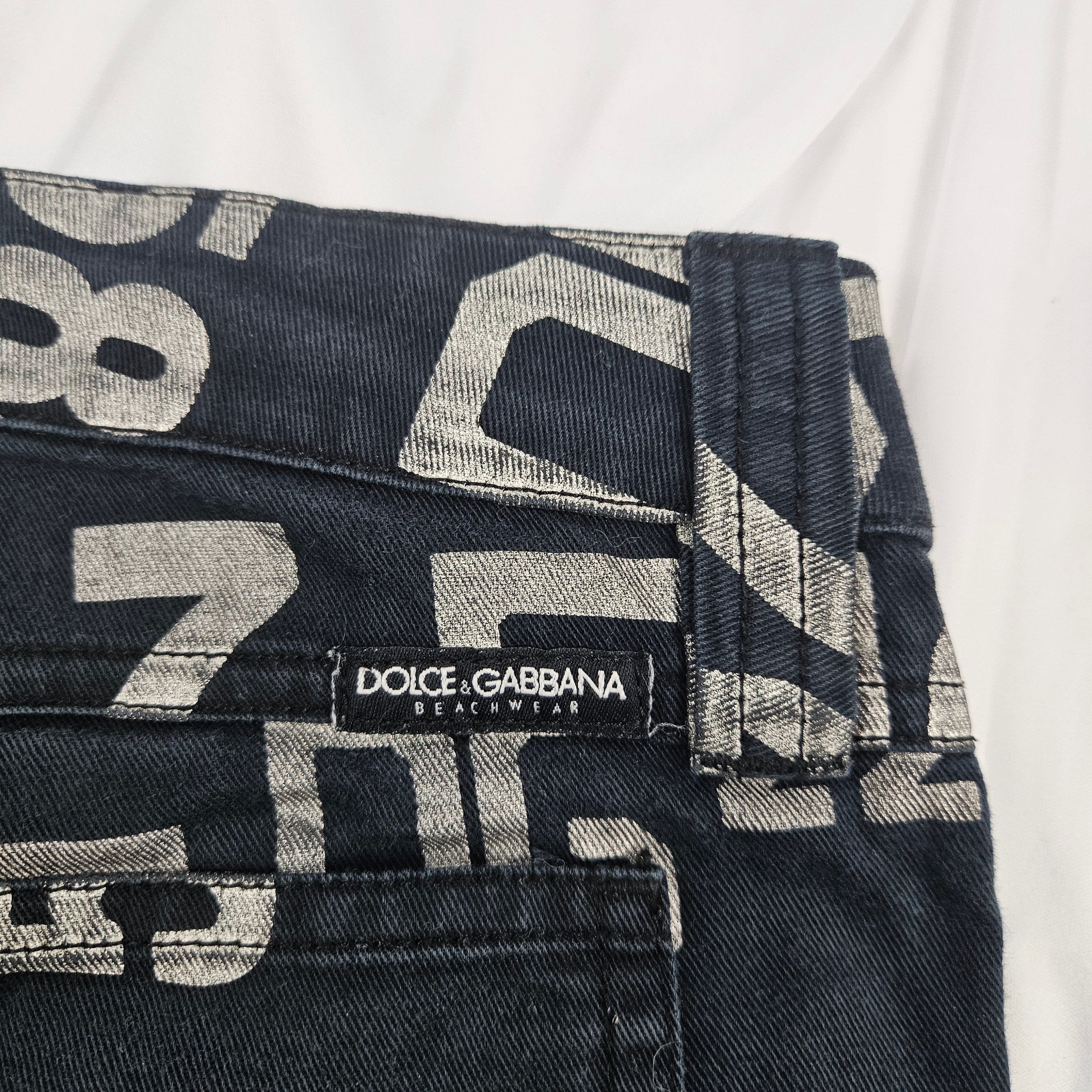 Dolce & Gabbana Beachwear Micro Shorts Vintage Y2K Graphic Denim (s)