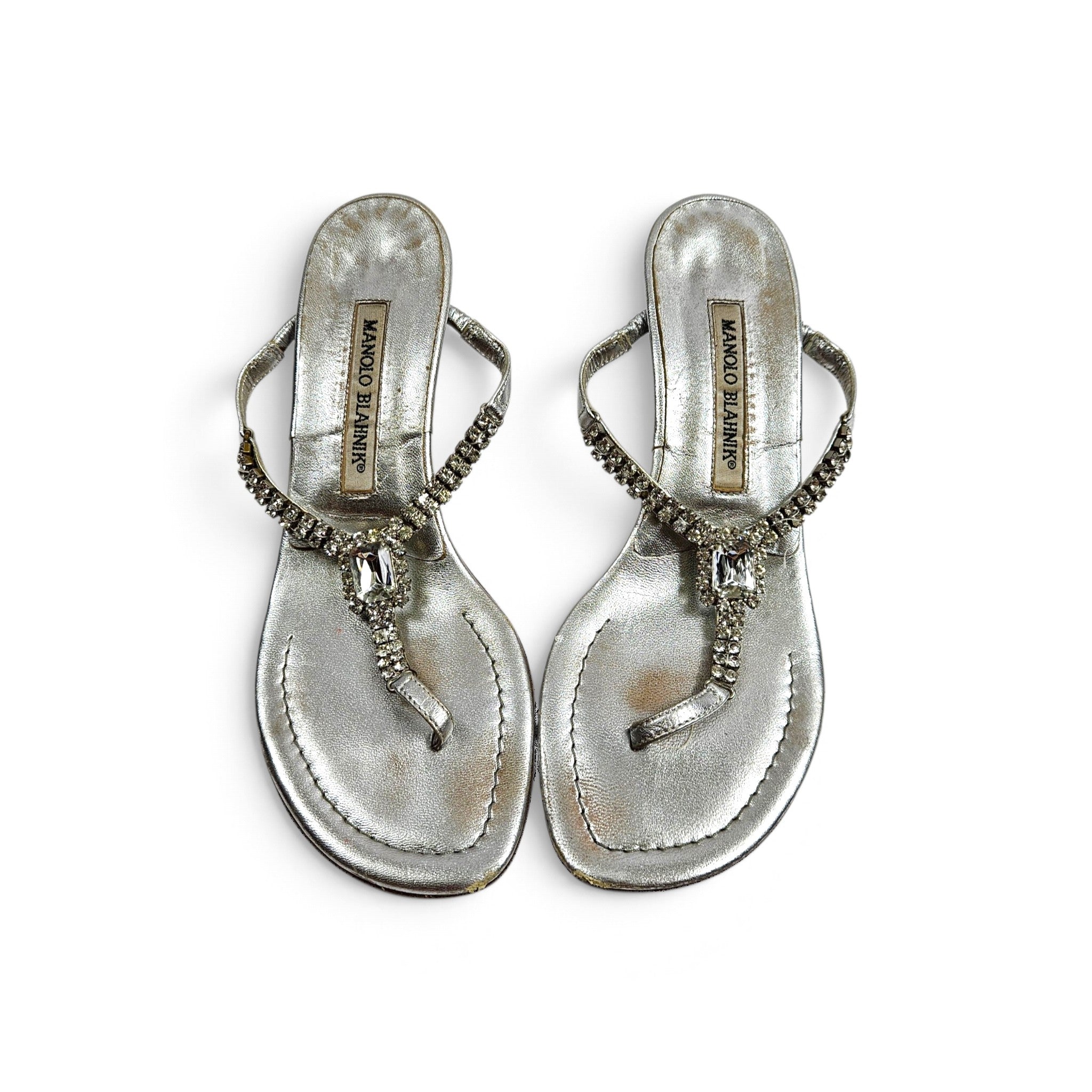 Vintage Manolo Blahnik Kitten Heels Jeweled - (6)