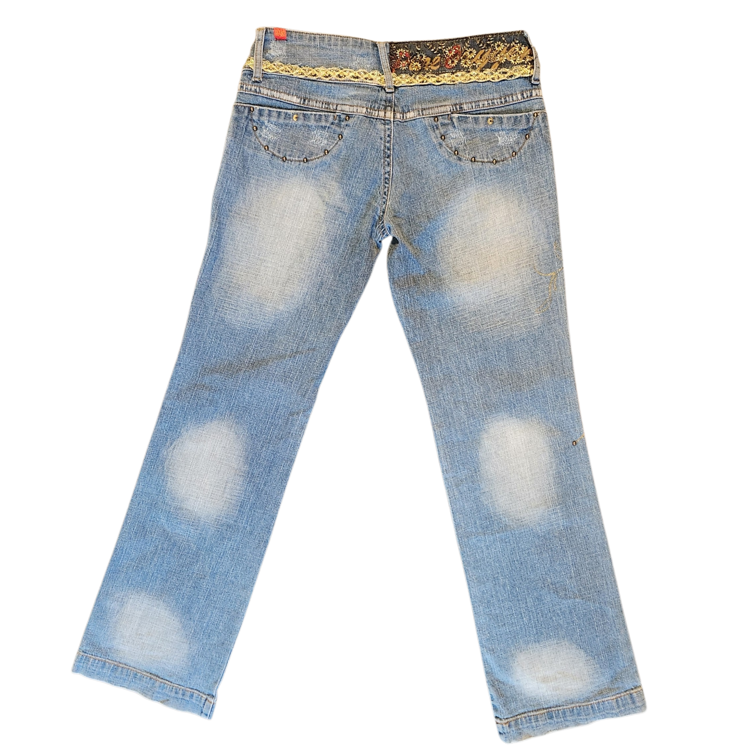 Gold Embroidered Jeans (L)