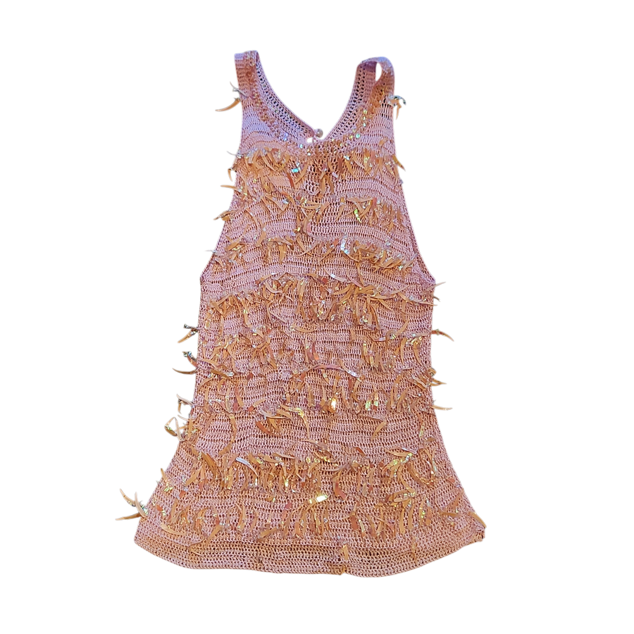 Crochet Sequin Boho Tank Top (S-M)