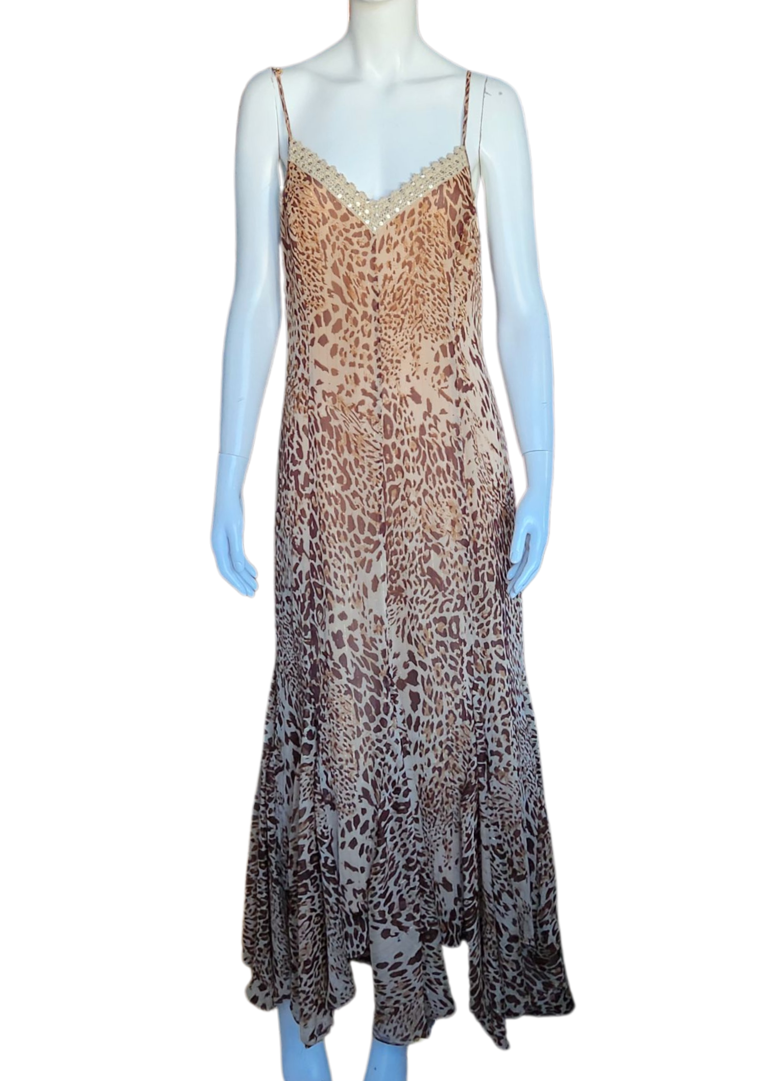 Cheetah and Gold Maxi Dress (XL)