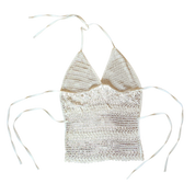 White Mesh Crochet Tank (S)