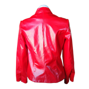 Glossy Red Zip-up Blazer (S)