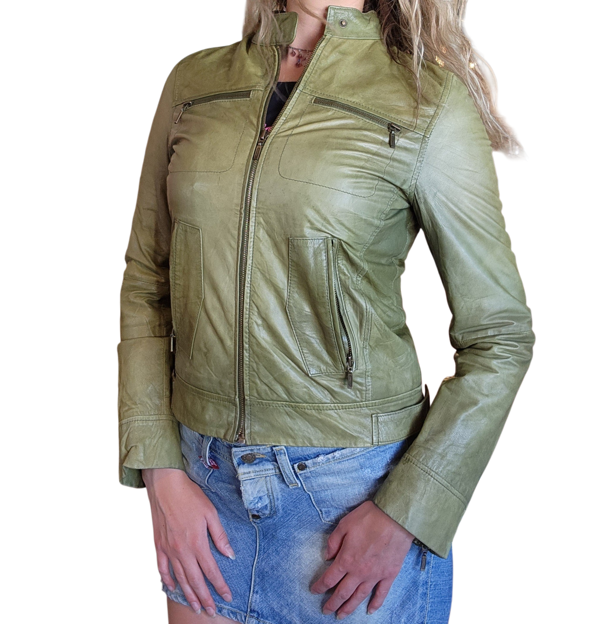 Moss Green Moto Jacket (M)