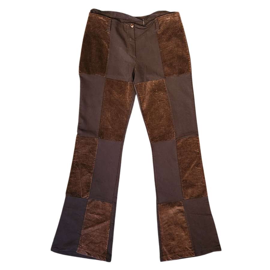 Chocolate Patchwork Corduroy Pants (L)