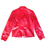 Glossy Red Zip-up Blazer (S)