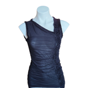 Y2K Black Ruffled Tank (XS)