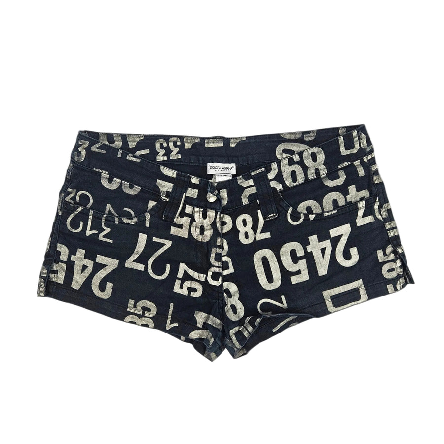 Dolce & Gabbana Beachwear Micro Shorts Vintage Y2K Graphic Denim (s)