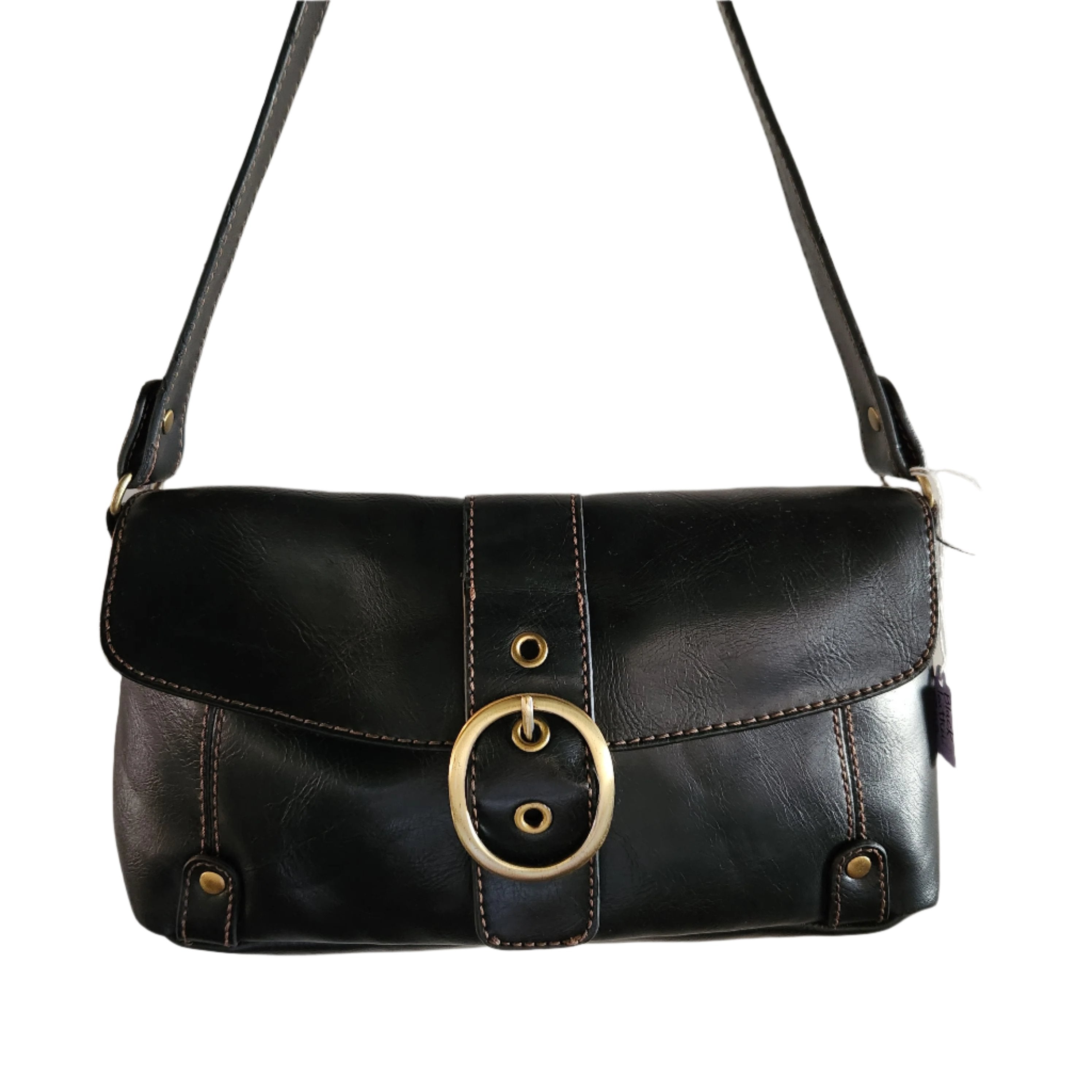 Black leather bag