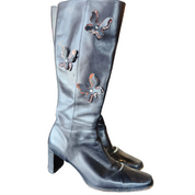 Antonio Melani Leather Pointy Butterfly Boots (Size 9)