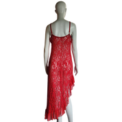 90s Red Lace Slip Dress (XXL)