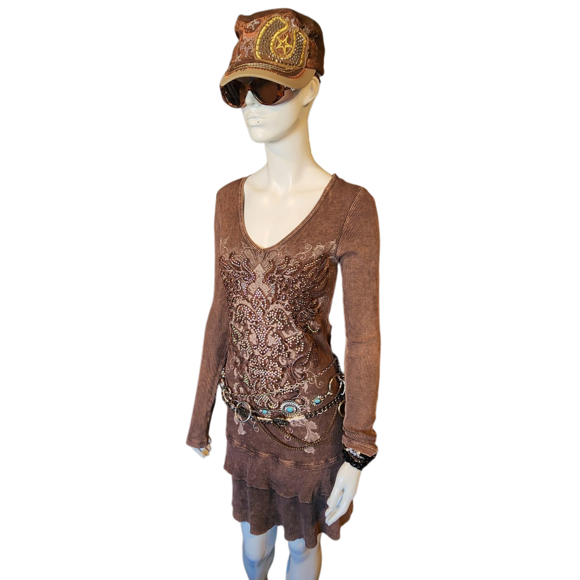 Vocal Bedazzled Mini Dress (S)