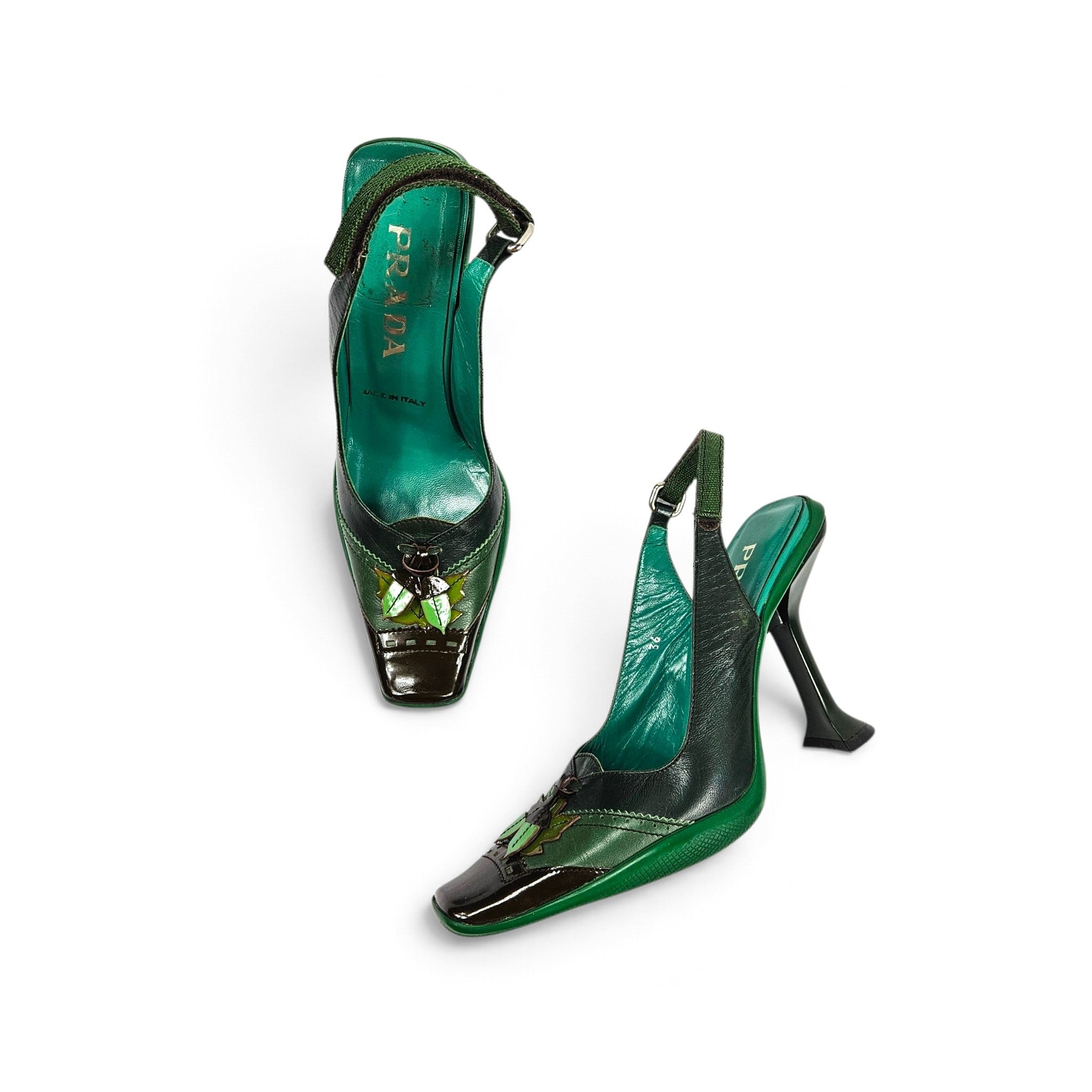 Vintage Prada 99" Foliage Heels - (6)