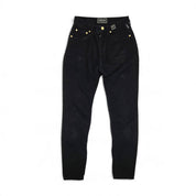 Vintage 90s Versace Jeans Couture Black Denim High Waisted Tapered Pants (s)