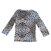 Y2k Just Cavalli Top Abstract Leopard Print 3/4 Sleeves (m)