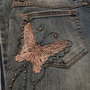 Embroidered Butterfly Jeans (M)