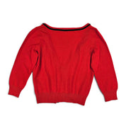 Dsquared2 Sweater Red Cropped Cardigan w/ Velvet Bow Detail (l)