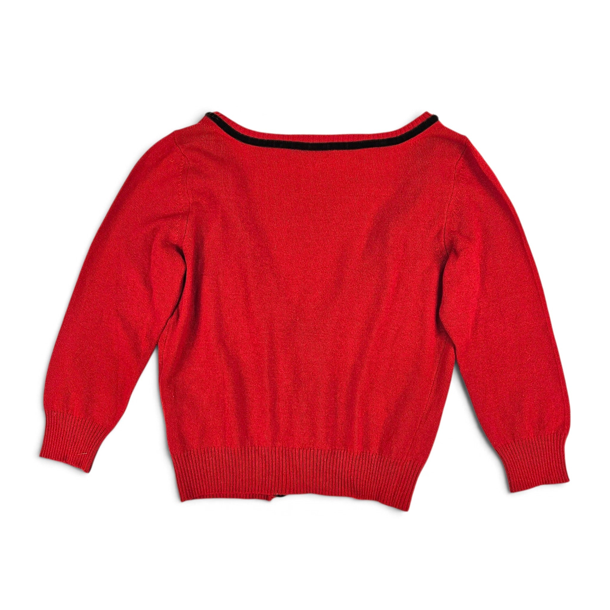 Dsquared2 Sweater Red Cropped Cardigan w/ Velvet Bow Detail (l)