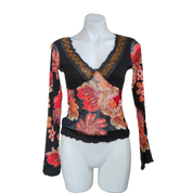 Mesh Knit Floral Top (XS/S)