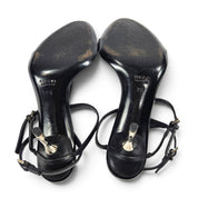 Vintage Gucci Heels Tom Ford Era Strappy Black Leather T-Strap Y2k (7)