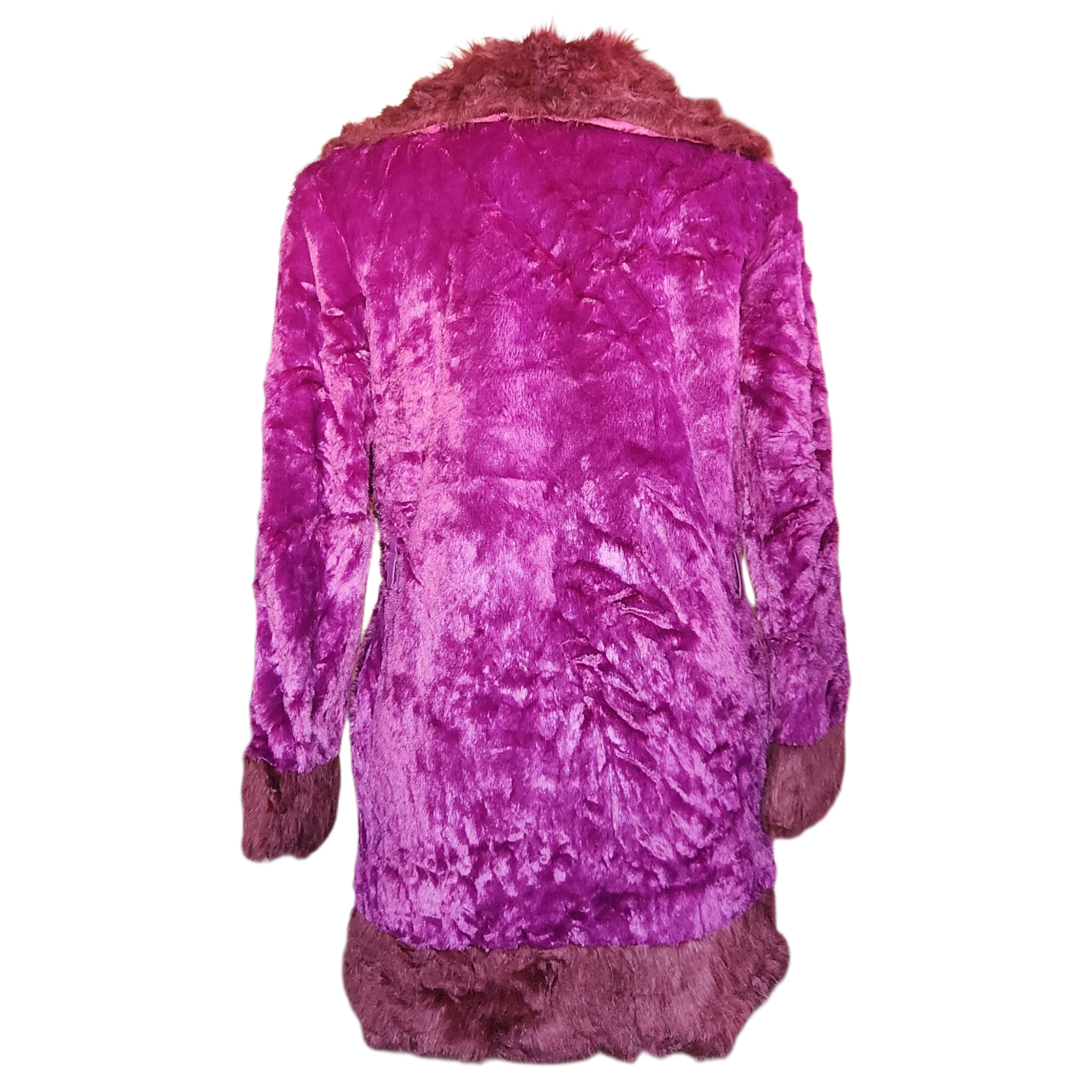 Maroon and Plum Fuzzy Coat (L)