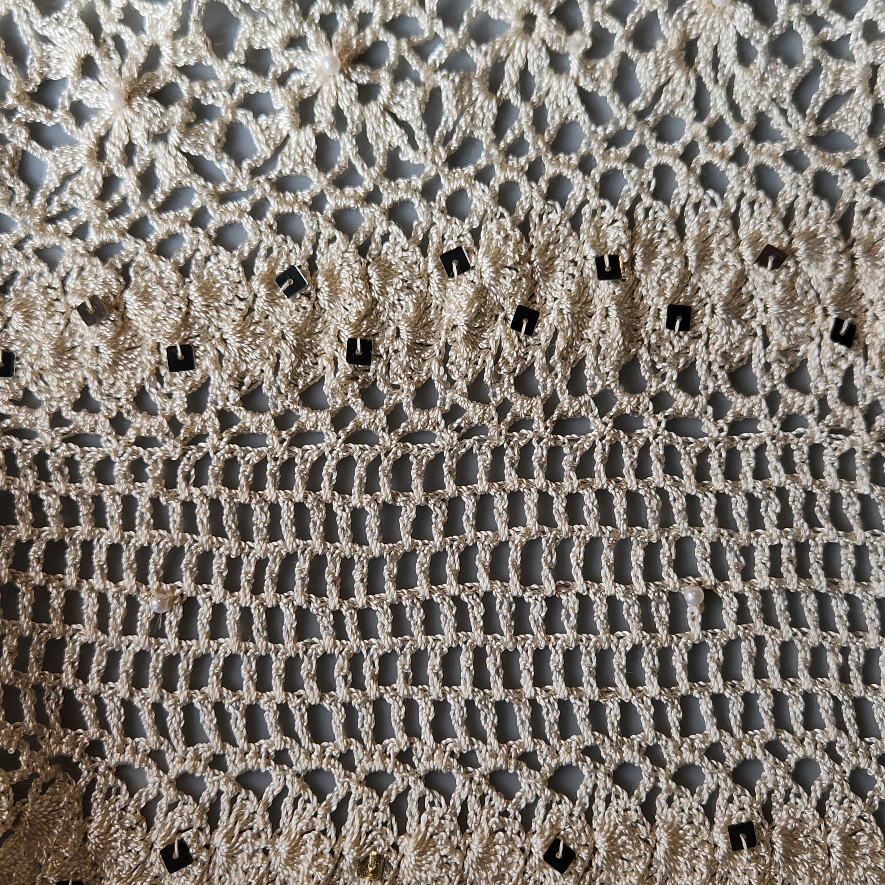 White Mesh Crochet Tank (S)