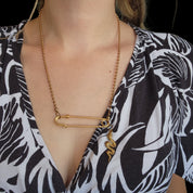 Safety Pin Snake Necklace