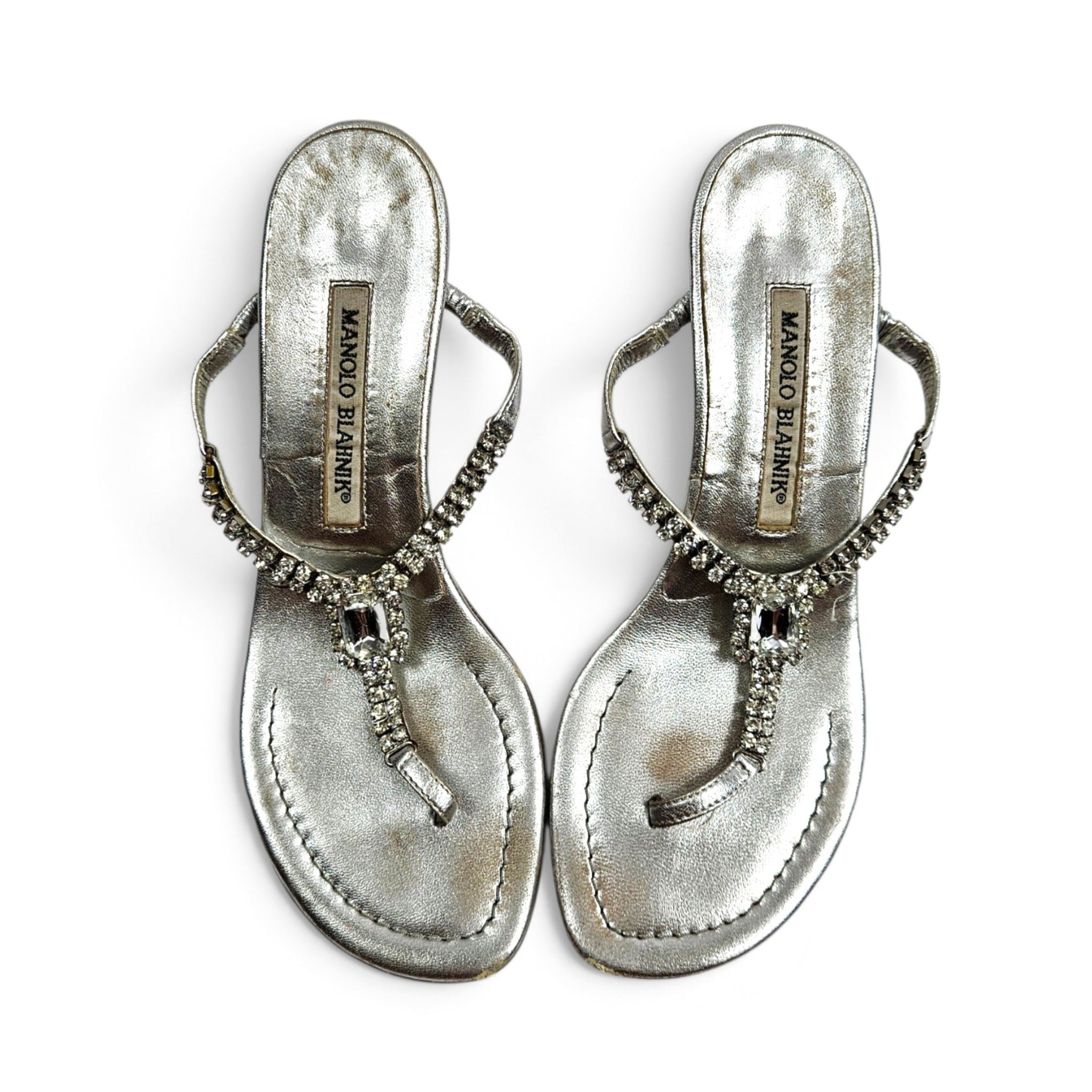 Vintage Manolo Blahnik Kitten Heels Jeweled - (6)