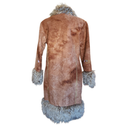 Y2K Embroidered Fur-lined Swagger Coat (XL)