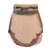 Sheer Sequin Denim Midi Skirt (M)