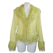 Lemon Lime Sherbet Fur-trimmed Coat (L)