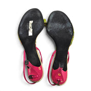 Vintage Dior Heels Galliano Era Paisley Print Slingback Sandals (9)