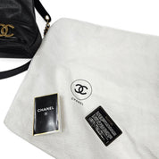 Vintage 90's Chanel Large Triple CC Bucket Bag Black Caviar Leather