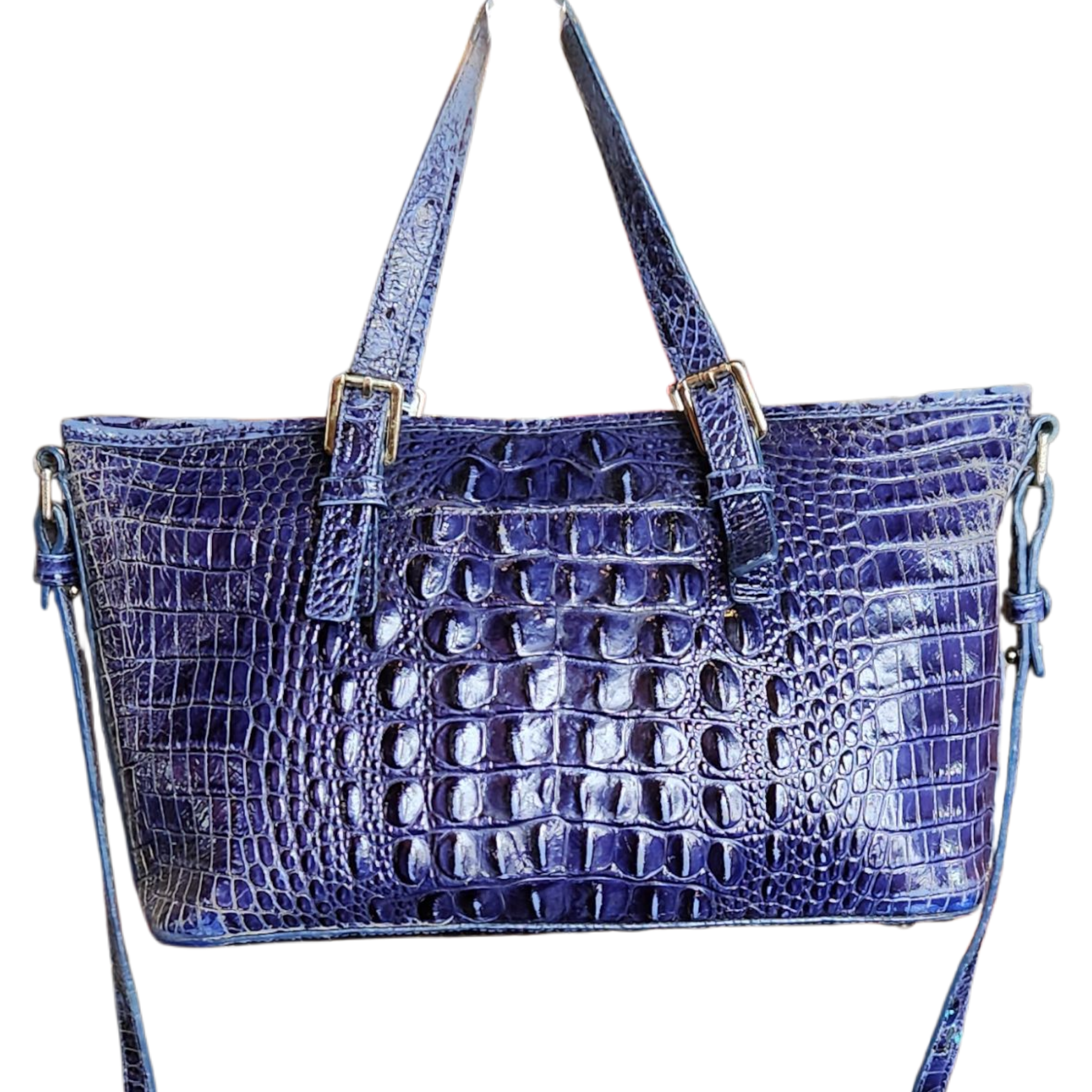 Midnight Blue Alligator Bag by Brahmin