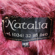 Berry and Beige Hooded Coat (M)