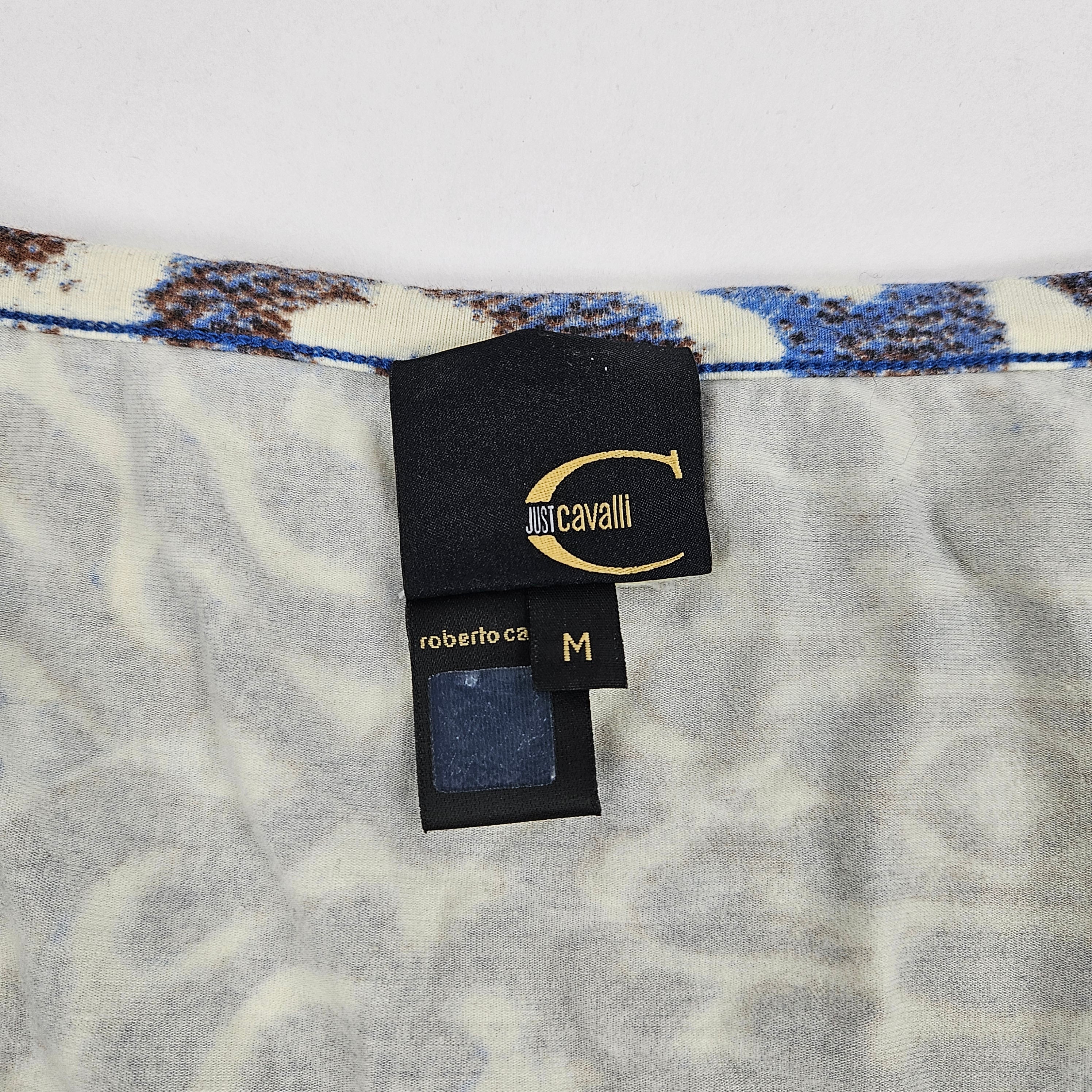 Y2k Just Cavalli Top Abstract Leopard Print 3/4 Sleeves (m)
