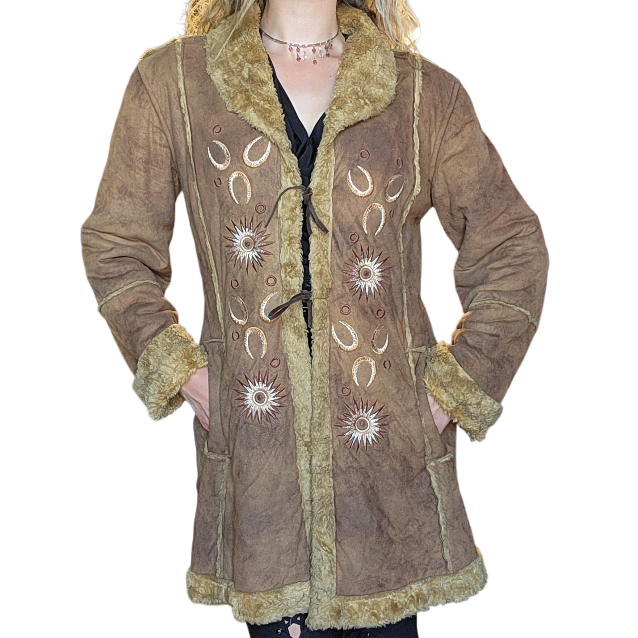 Tan Embroidered Coat (M/L)
