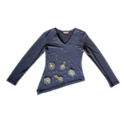 Asymmetrical Floral Sequin Top (S/M)