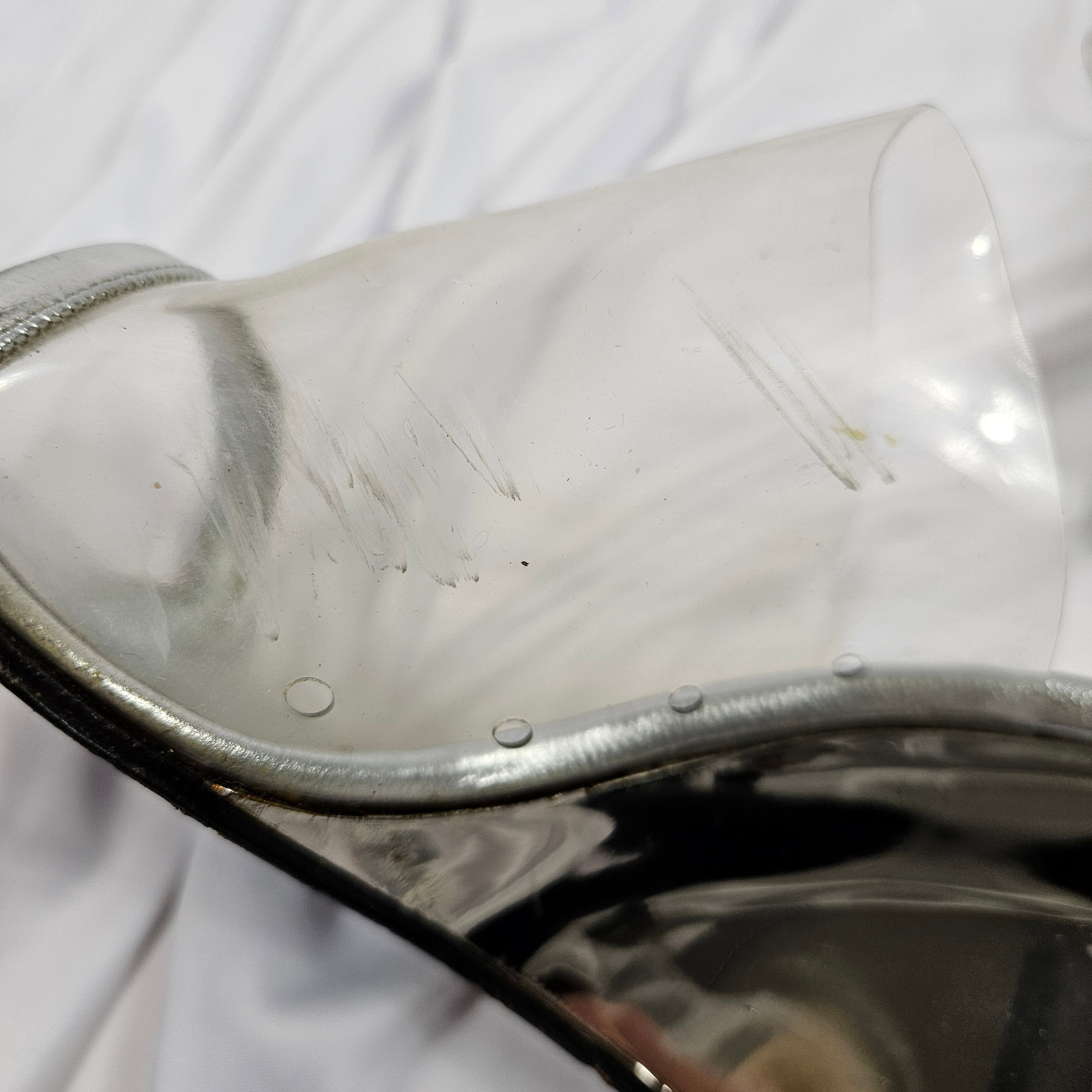 Vintage YSL Yves Saint Laurent Wedge Heels Silver Mirrored Lucite Mules (7.5)
