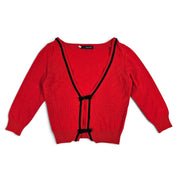 Dsquared2 Sweater Red Cropped Cardigan w/ Velvet Bow Detail (l)