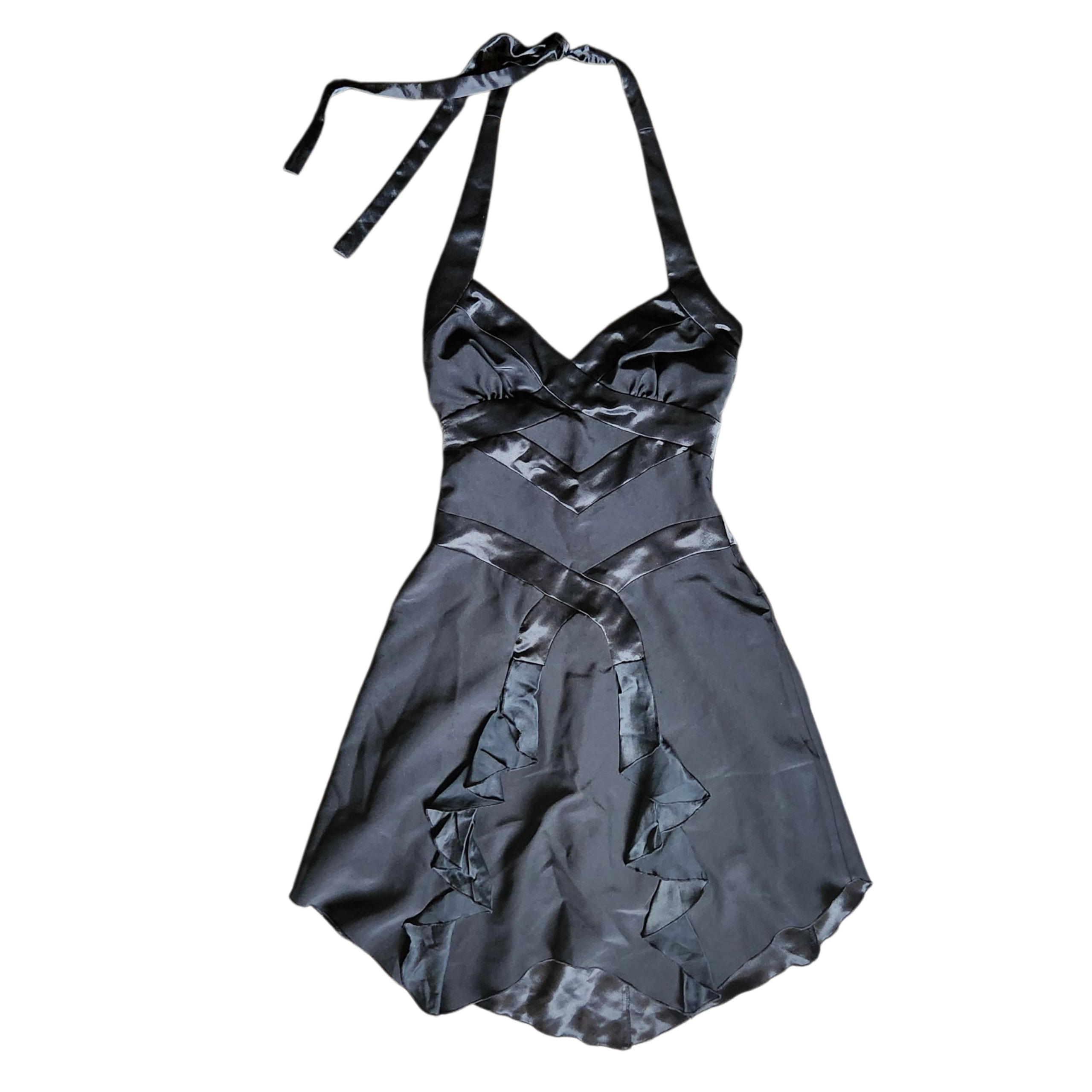 Bebe Black Halter Mini Dress (S)