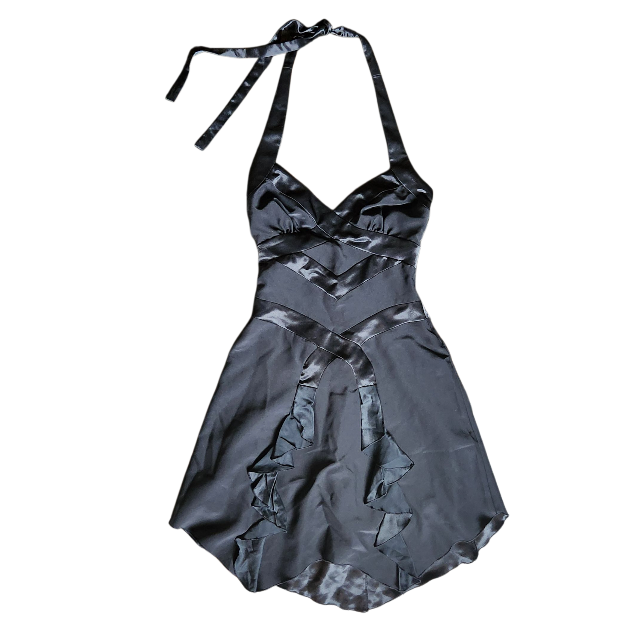 Bebe Black Halter Mini Dress (S) Holy Thrift Bebe Black Halter Mini Dress (S) Holy Thrift