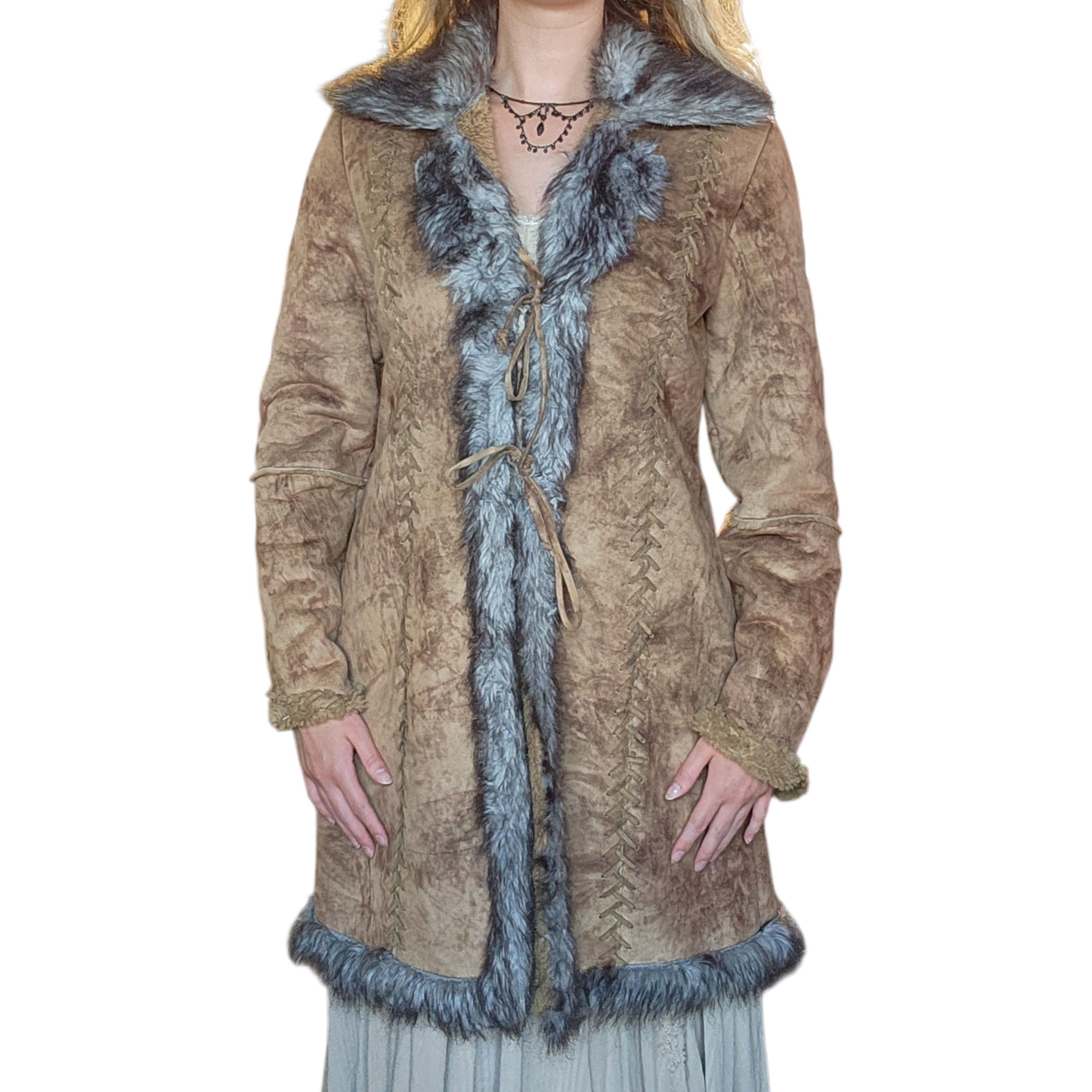 Corset Stitch Tan Coat (L)