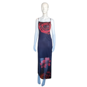 Black Rose Mesh Maxi Dress (M)