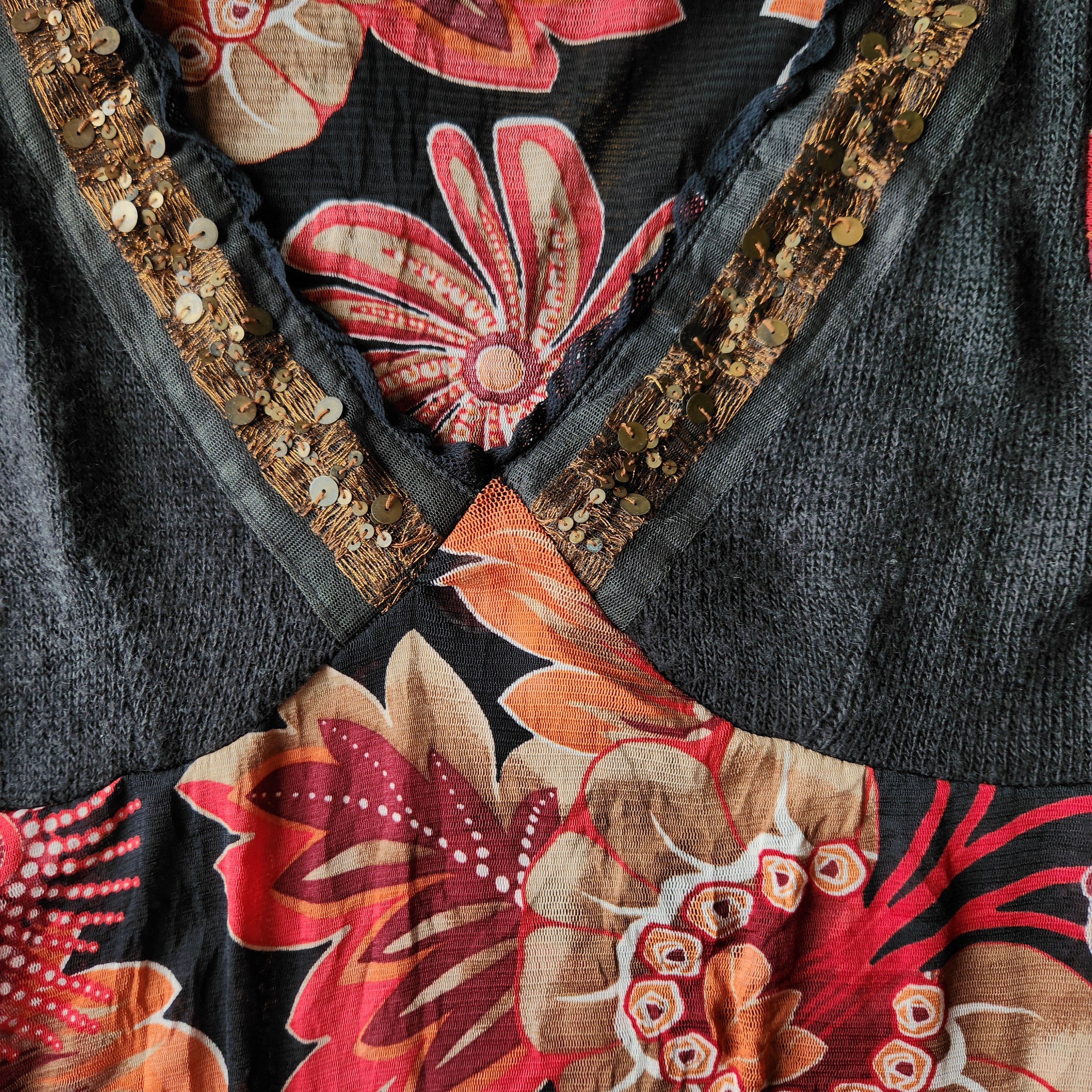 Mesh Knit Floral Top (XS/S)