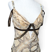 Vintage Cavalli Silk Snakeskin Print Dress (S)