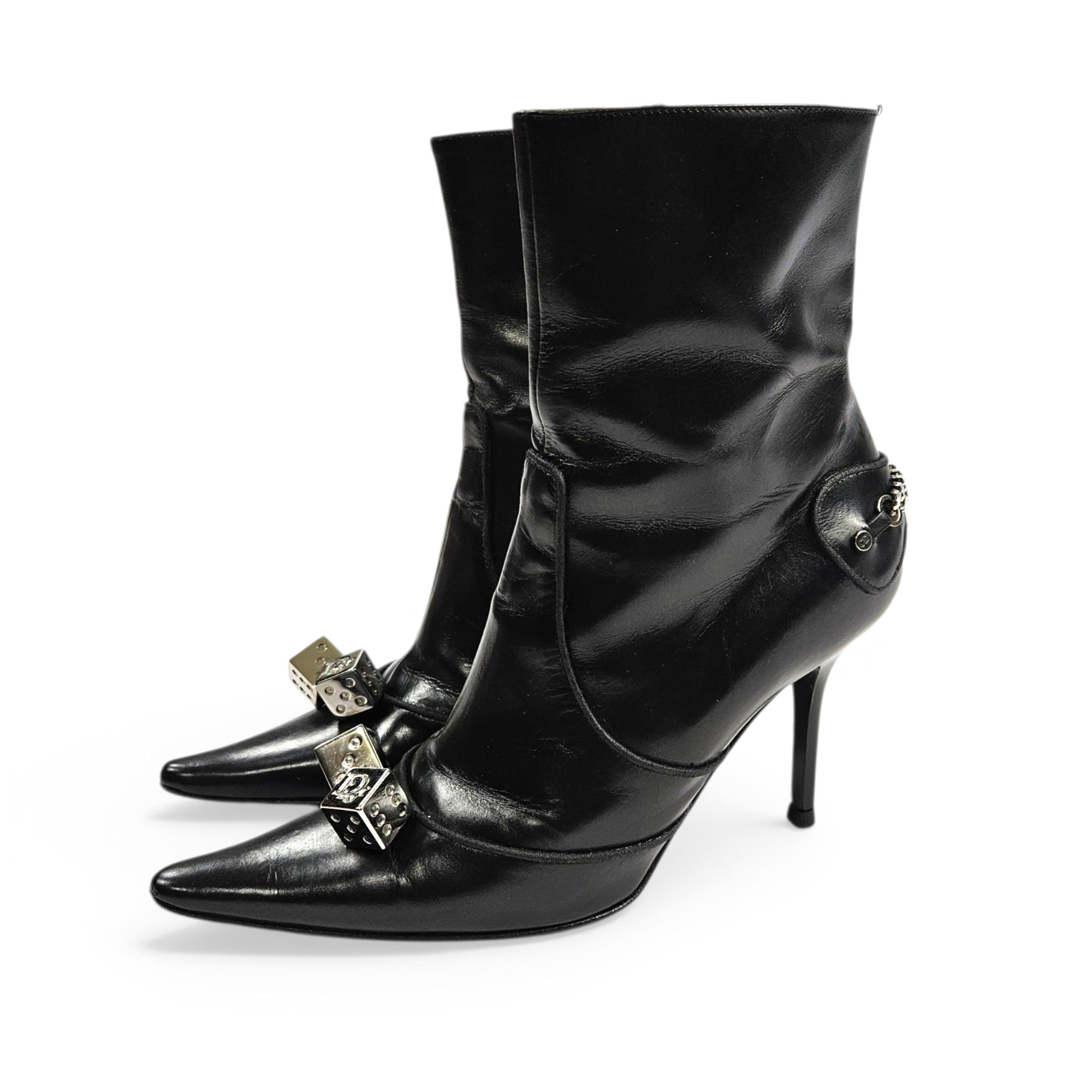 Christian Dior by Galliano FW 2004 Black Gambler Ankle Boots (6.5)